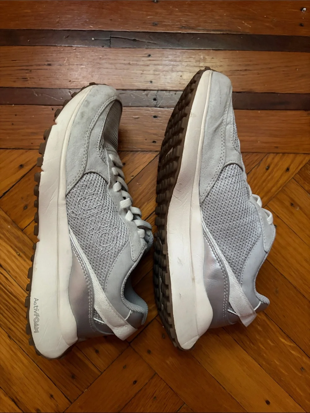 Ryka Light Gray Mesh Lace-Up Sneakers Size 6 1/2